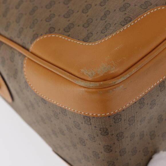 GUCCI Micro GG Supreme Hand Bag PVC Leather Brown Gold 002  GUCCI Micro GG Supreme Hand Bag PVC Beige Gold 002 123 0033 Auth 156791